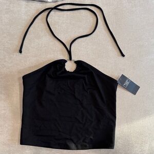 Abercrombie & Fitch Black Halter Neck Crop Top
